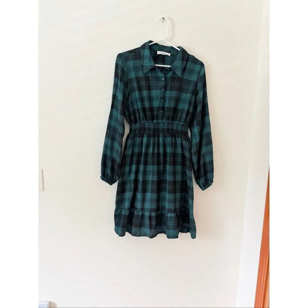 Lucky Brand Plaid Shirt Dress size Large